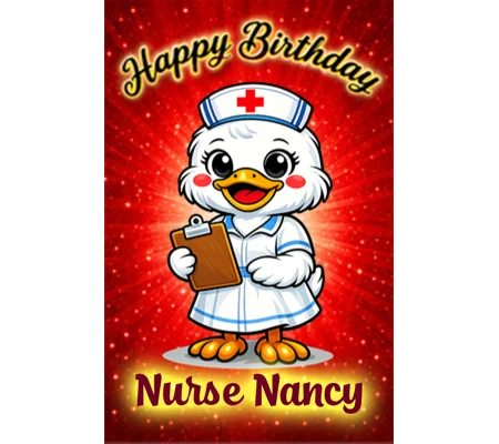 Nurse personalised birthday card.