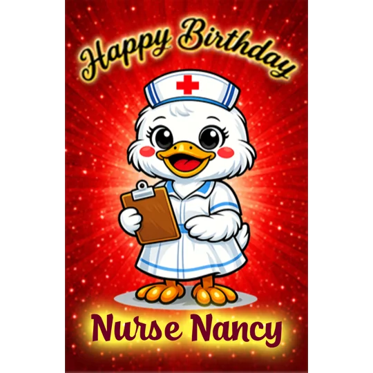 Nurse personalised birthday card.