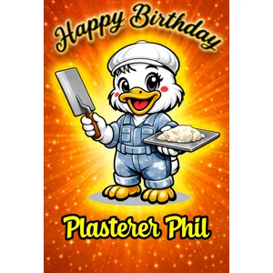Plasterer Personalised birthday card