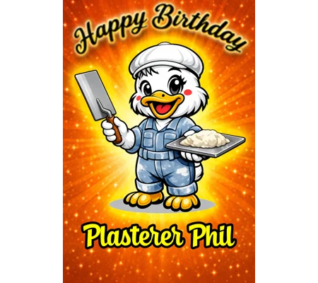 Plasterer Personalised birthday card