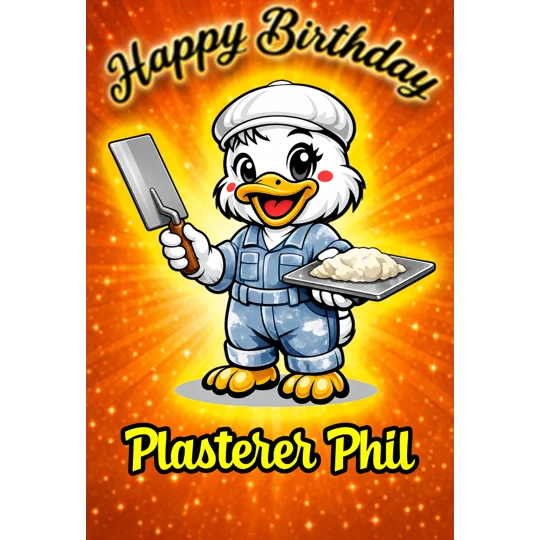 Plasterer Personalised birthday card