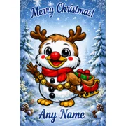 Personalised Reindeer Duck Christmas Card – Any Name