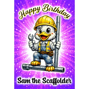 Scaffolder personalised birthday card