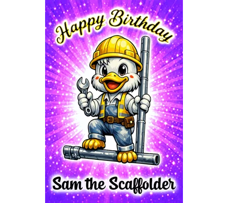 Scaffolder personalised birthday card