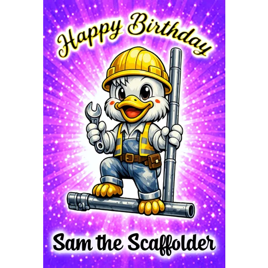 Scaffolder personalised birthday card