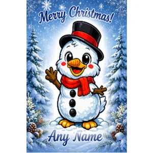 Personalised Snowman Duck Christmas Card – Any Name