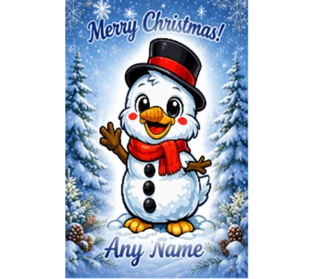 Personalised Snowman Duck Christmas Card – Any Name