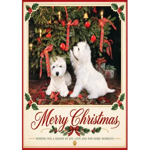 Cute westies Christmas card