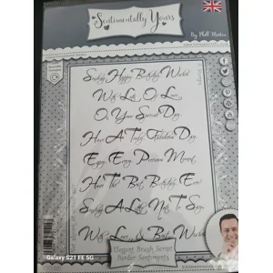 Elegant Brush Script Border Sentiments