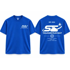 Blue Tee / White SOLID CLOUDS + SC