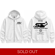 White Solid Clouds Hoodie — Black Print