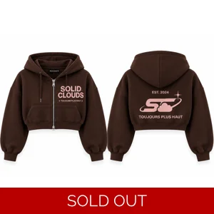 Brown Women’s Cropped Zip Hoodie — Pink Graphics