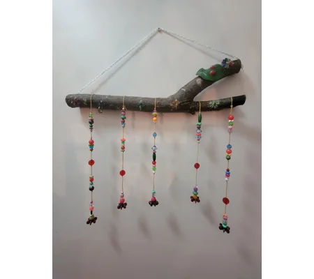 Handcrafted Rustic Branch Beaded Mobile & Wall Hanging