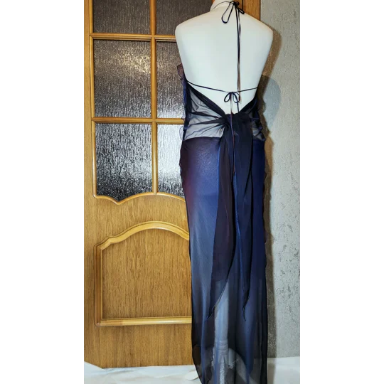 Natur silk Dark blue dress