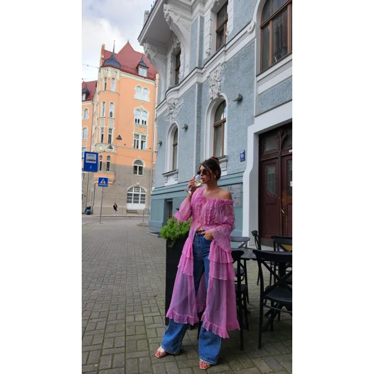 Natural Silk Chiffon Pink Dress