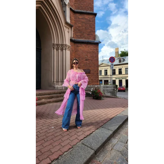 Natural Silk Chiffon Pink Dress