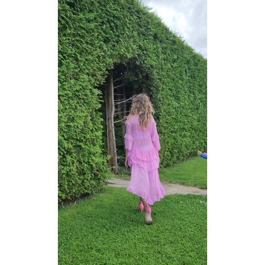 Natural Silk Chiffon Pink Dress