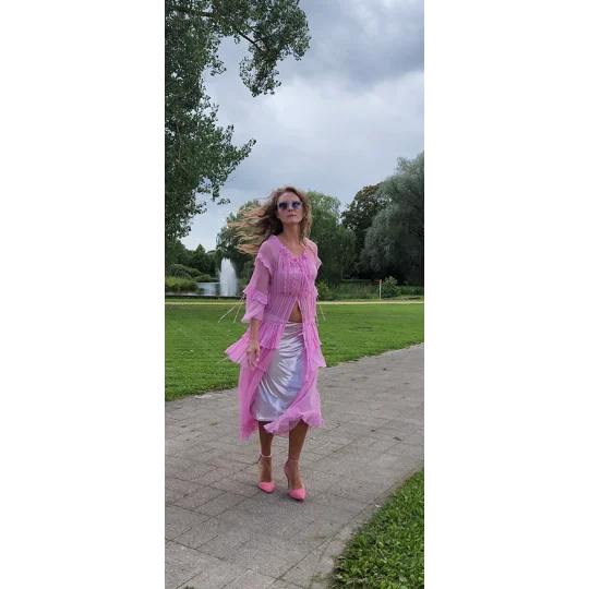 Natural Silk Chiffon Pink Dress