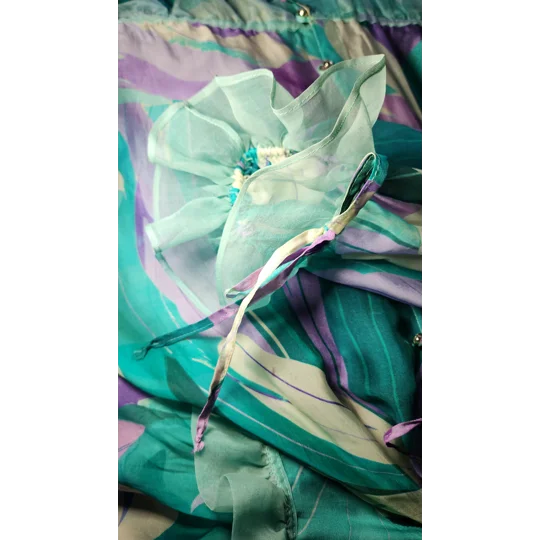 Turquoise Lilac Chiffon Dress
