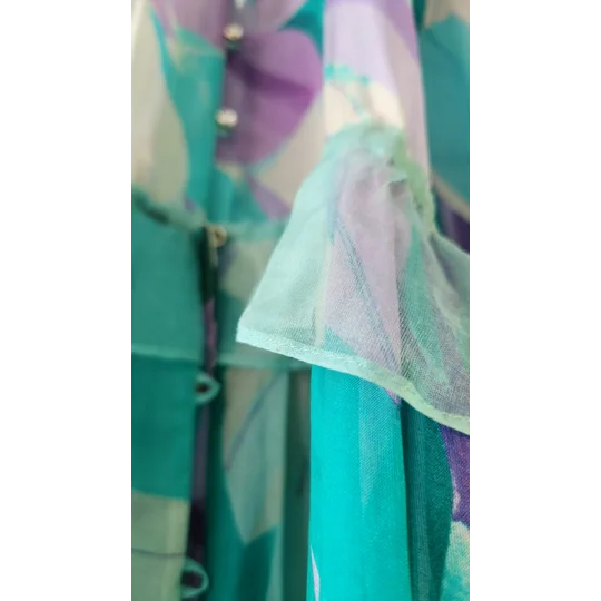 Turquoise Lilac Chiffon Dress