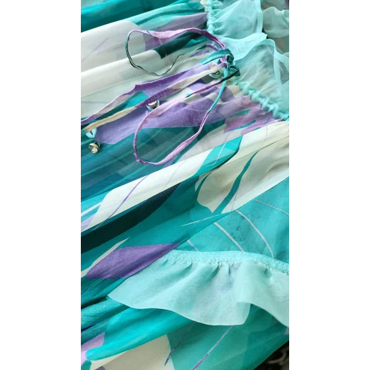 Turquoise Lilac Chiffon Dress