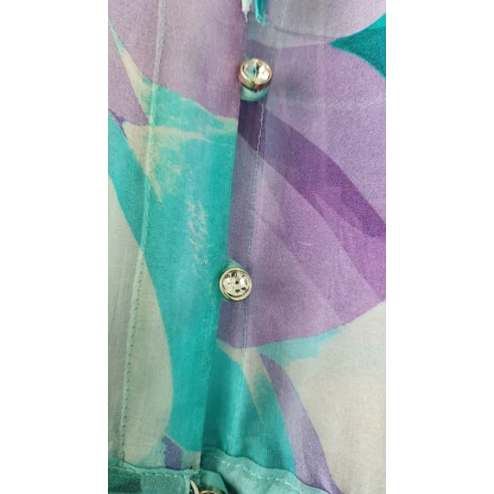 Turquoise Lilac Chiffon Dress