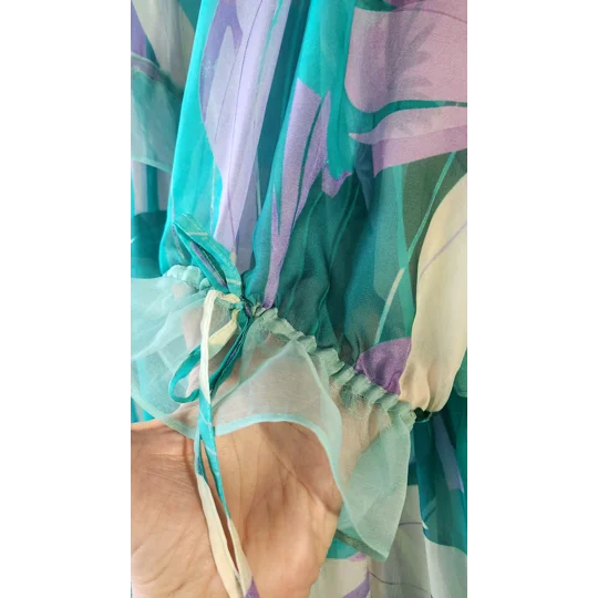 Turquoise Lilac Chiffon Dress