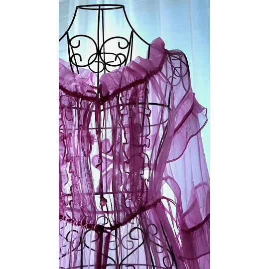 Natural Silk Chiffon Pink Dress