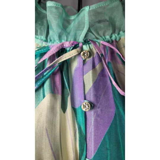 Turquoise Lilac Chiffon Dress