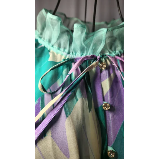 Turquoise Lilac Chiffon Dress