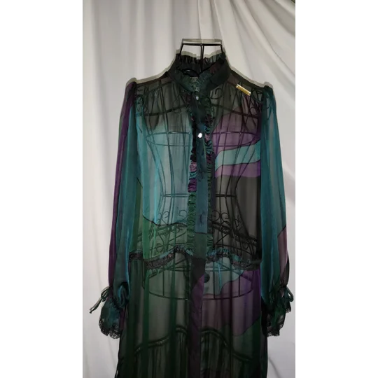 Natural Silk chiffon black dress