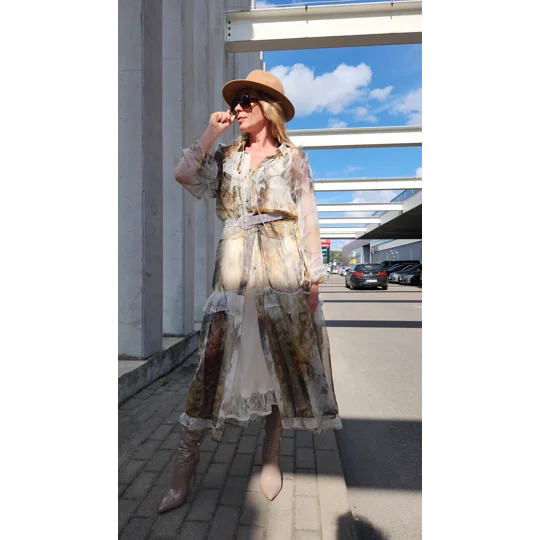 Smoky Garden Silk Dress