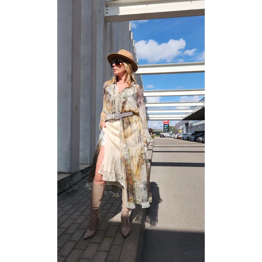 Smoky Garden Silk Dress