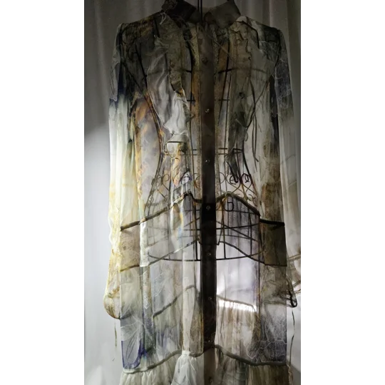 Smoky Garden Silk Dress