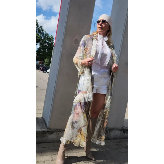 Smoky Garden Silk Dress