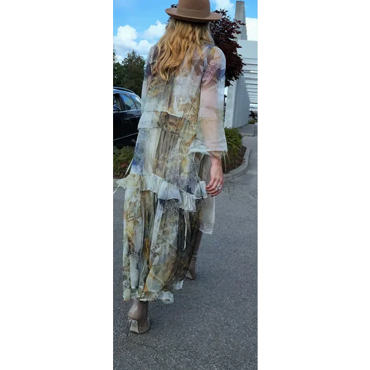 Smoky Garden Silk Dress