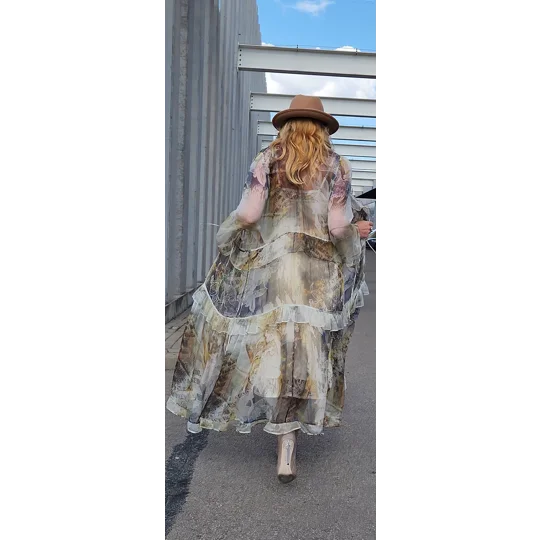 Smoky Garden Silk Dress