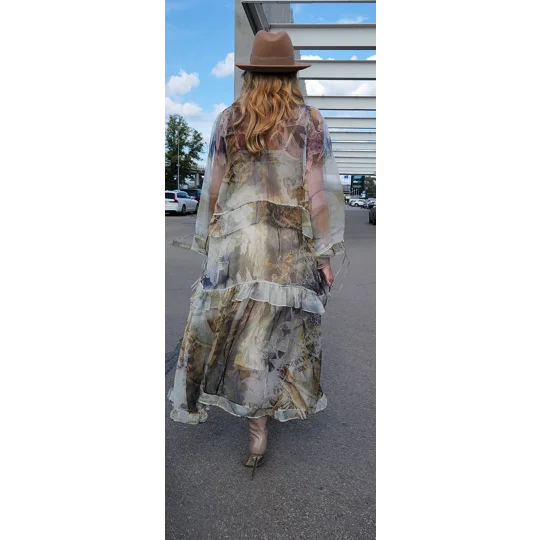 Smoky Garden Silk Dress