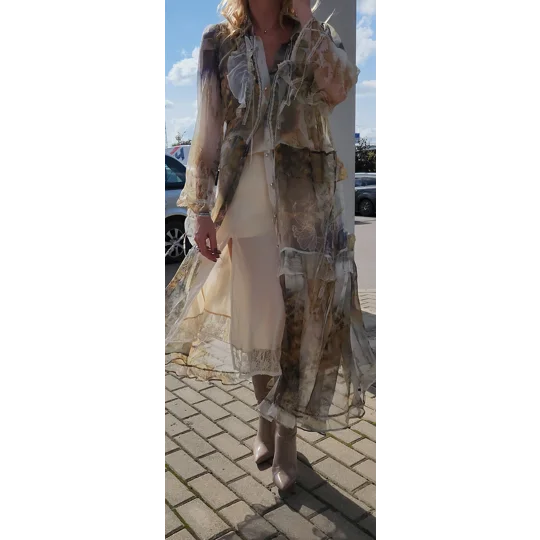 Smoky Garden Silk Dress