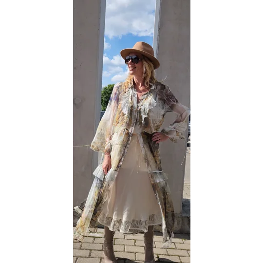 Smoky Garden Silk Dress