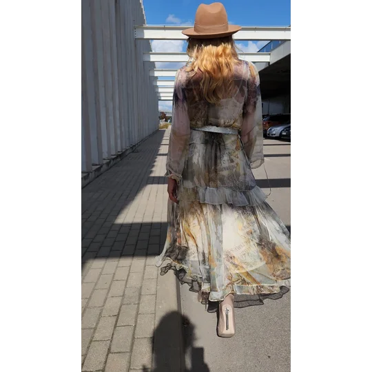 Smoky Garden Silk Dress