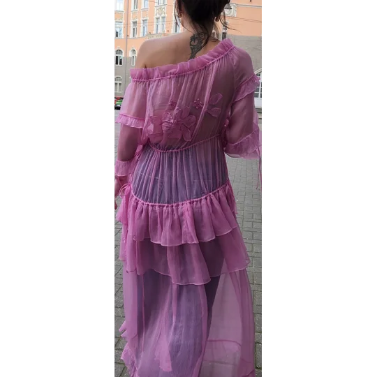 Natural Silk Chiffon Pink Dress