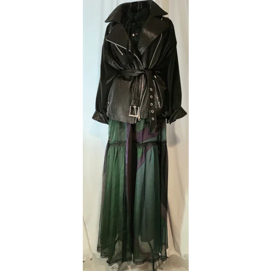 Natural Silk chiffon black dress