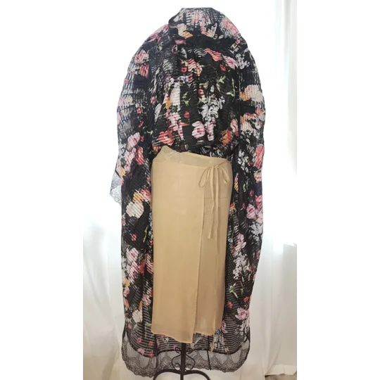 Black Flowers Natural Silk dress