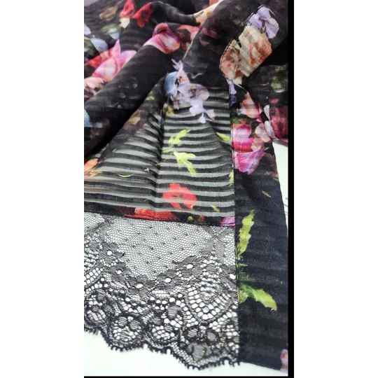 Black Flowers Natural Silk dress