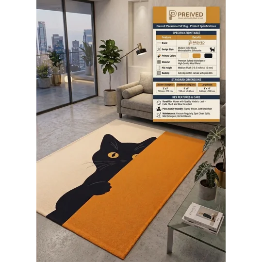 ​The 'Peekaboo Cat' Hand-Tufted Carpet by PREIVED