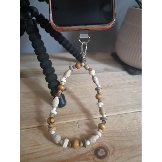 The Driftwood & Cream Phone Strap