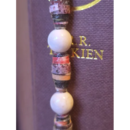 Dusty Rose beaded Bookmark