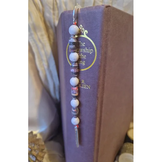 Dusty Rose beaded Bookmark
