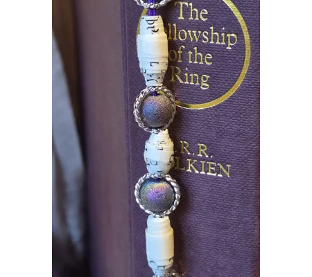 SOLD: Book Pages beaded Bookmark